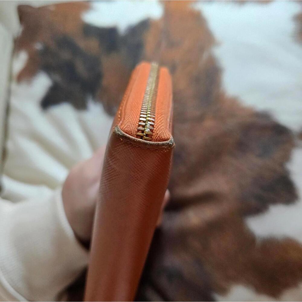 Authentic Orange Prada Zip Wallet - image 7